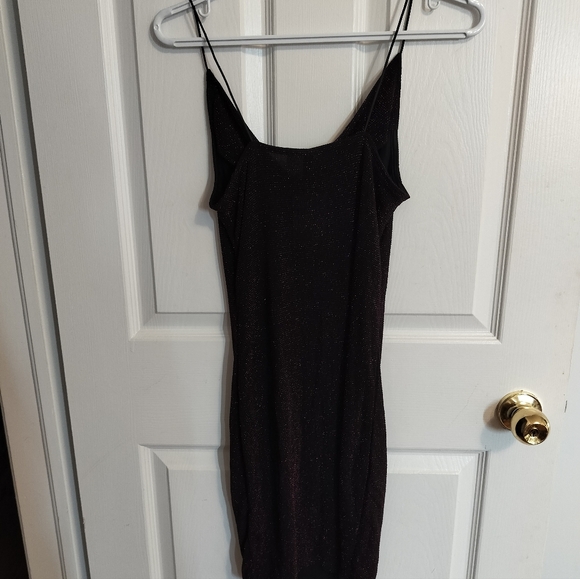 Sparkling V neck dark purple bodycon dress HM size 4 (with tag) - Picture 2 of 5
